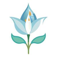 Modern lily with raindrop petal design illustration delicate floral vector