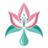 Elegant lily with raindrop effect on petals illustration delicate floral art vector