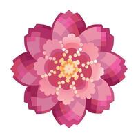 Blossom with pixel fade effect illustration digital abstract art vector
