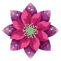 Pixel fade blossom with digital dissolution illustration modern abstract vector