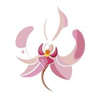 Modern ripple petal orchid showcasing its delicate wavy design in art vector