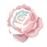 Minimalist shadow silhouette peony showcasing its soft gradient in art vector