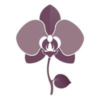 Modern silhouette orchid showcasing its subtle inner lines in art vector