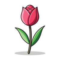 Elegant shadowed outline tulip featuring its delicate depth in design vector