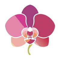 Elegant silhouette orchid featuring its delicate negative space in design vector