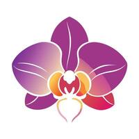 Modern silhouette orchid showcasing its gentle negative space in art vector