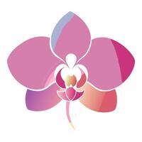 Unique silhouette orchid highlighting its subtle negative space in graphic vector