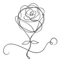 Elegant single line infinity rose featuring its endless flowing line in design vector