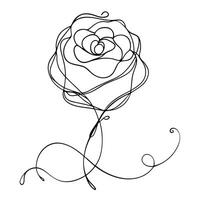 Abstract single line infinity rose with a continuous flowing line in art vector