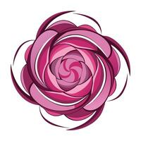 Spiral bloom peony with twisting petals illustration elegant floral design vector