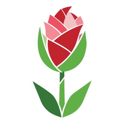 Tulip with torn paper effect illustration artistic floral art