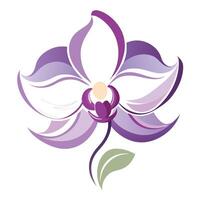 Modern wave petal orchid showcasing its gentle flowing design in art vector