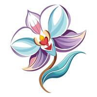 Modern waves of petals orchid showcasing its flowing undulating design in illustration vector