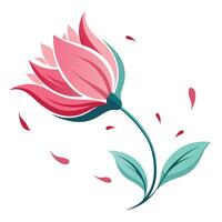 Elegant wind swept petal flower featuring its stylized flowing petals in design vector