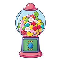 Bubblegum Machine Planter Filled With Colorful Flowers vector