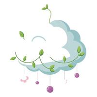 Unique Cloud Swing Planter Showcasing Tiny Hanging Vines vector