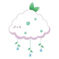 Cloud Swing Planter With Tiny Hanging Vines vector