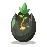 Charming Dragon Egg Planter With Tiny Tree Inside vector