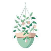 Beautiful Hanging Planter In Soft Pastel Colors vector