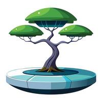 Charming Levitating Planter With Floating Bonsai Tree vector