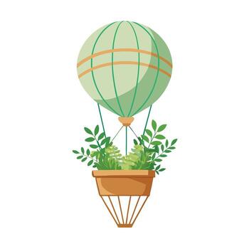 Charming Floating Balloon Planter With Cascading Vines vector