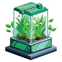 Charming Hydroponic Herb Garden With A Modern Look vector