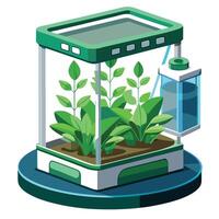 Futuristic Hydroponic Herb Garden In A Modern Style vector