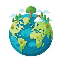 Creative Globe Planter Adorned With Micro Forests vector