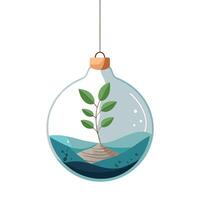 Hanging Bubble Planter With Floating Roots vector