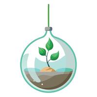 Charming Bubble Planter Featuring Floating Roots vector