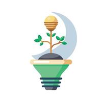 Charming Lightbulb Planter Featuring A Tiny Floating Plant vector