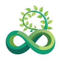 Unique Infinity Loop Planter Showcasing Vines vector