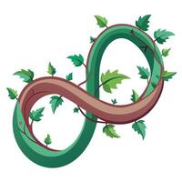 Infinity Loop Planter With Never-Ending Vine Growth vector
