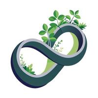 Creative Infinity Loop Planter With Endless Greenery vector