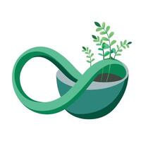 Infinity Loop Planter With Continuous Greenery vector