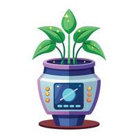 Creative LED Planter With Digital Health Monitoring vector