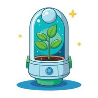 Creative Mini Capsule Planter With An Oxygen Supply vector