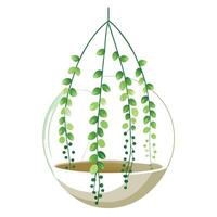 Creative Hanging Bowl Featuring String Of Pearls vector