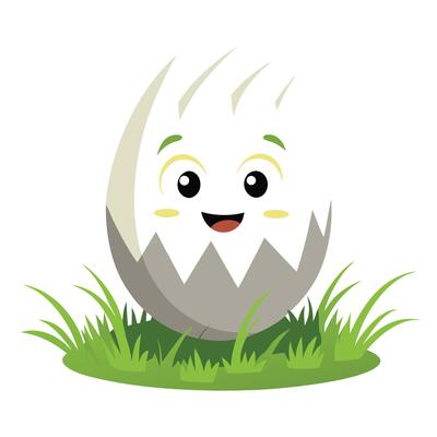 Smiley Face Egg Planter With Grass Like Hair