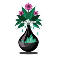 Charming Teardrop Shaped Planter Featuring Cascading Flowers vector