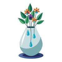 Creative Teardrop Shaped Planter With Cascading Flowers Design vector