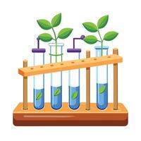 Creative VGlass Test Tube Planter With A Wooden Stand Design vector