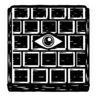 all seeing eye in a mystical pattern black and white design with geometric elements and artistic symbol vector