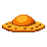 retro spaceship pixel art ufo, extraterrestrial vehicle vintage spacecraft design, digital pixelated graphics vector