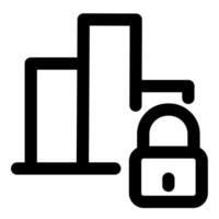 Graph Protection and statistics in black color vector