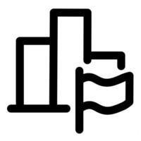 Graph Flag and statistics in black color vector