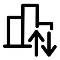 Graph and analytics in black color vector