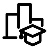 Study Graph and statistics in black color vector