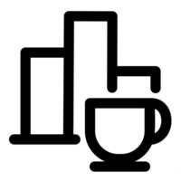 Graph and statistics icon in black color vector