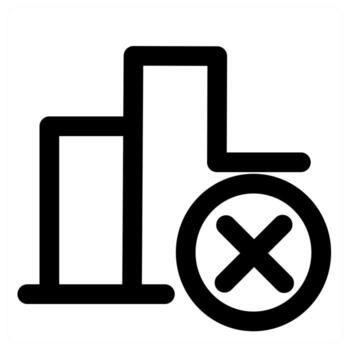 Wrong Graph and statistics in black color vector